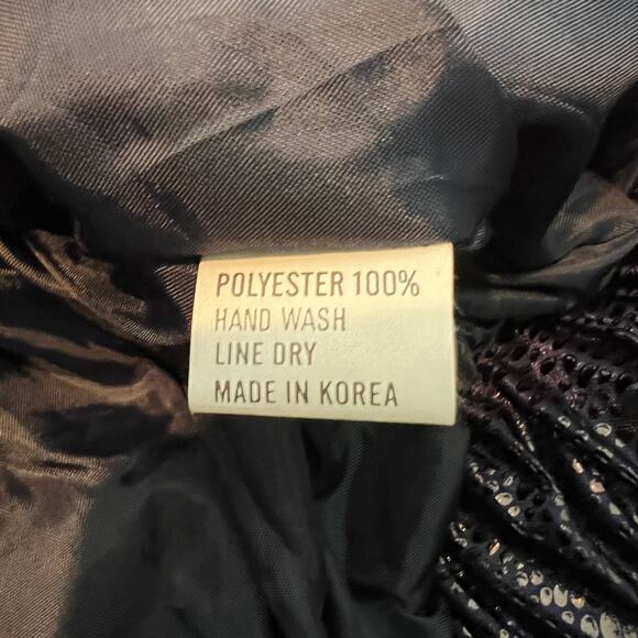 Vintage Ares Metallic Pleated Jacket Puffer Accordion Spotted Indigo - XL - Picture 5 of 5